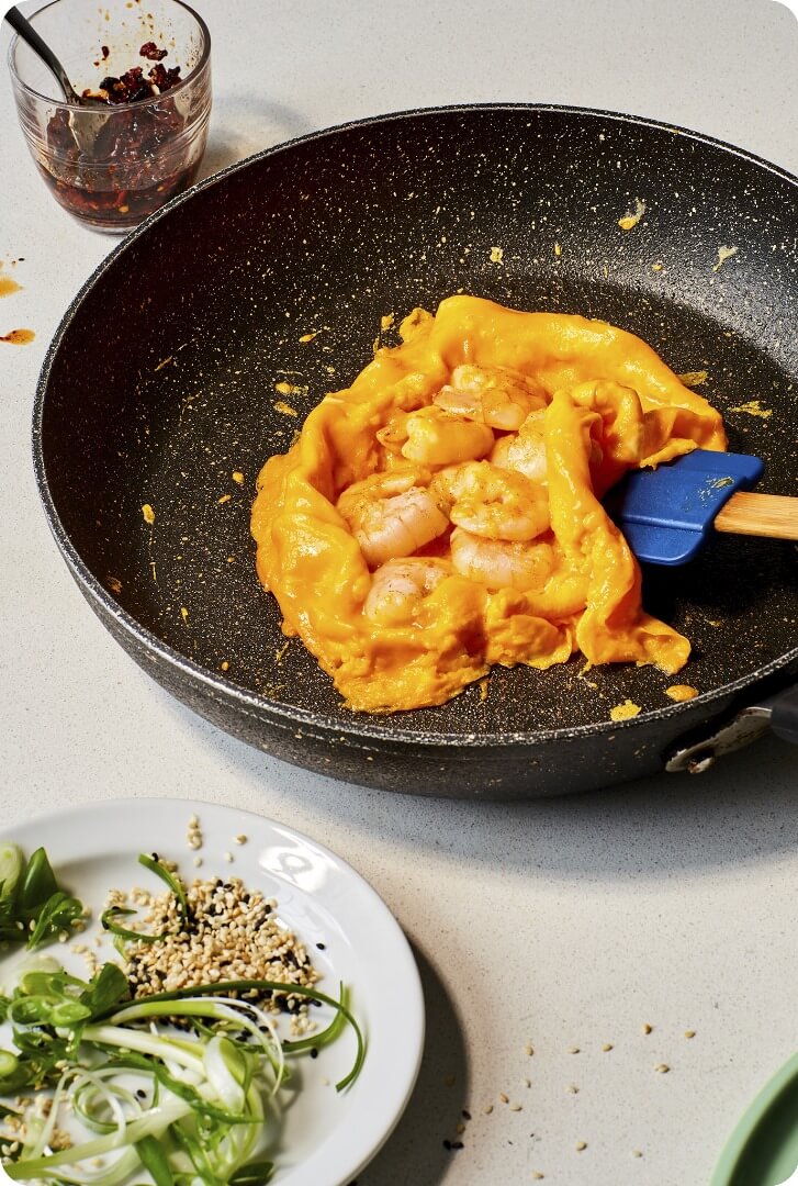 Chinese Scrambled Eggs with Shrimp