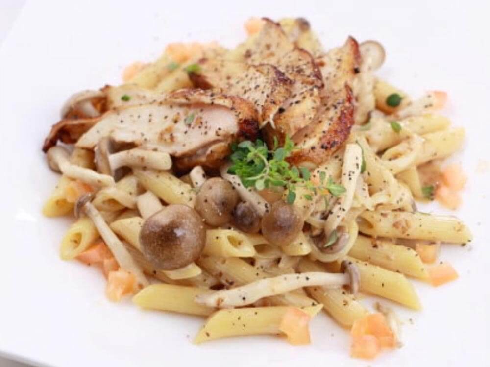 Roasted Sesame Mushroom Penne Pasta