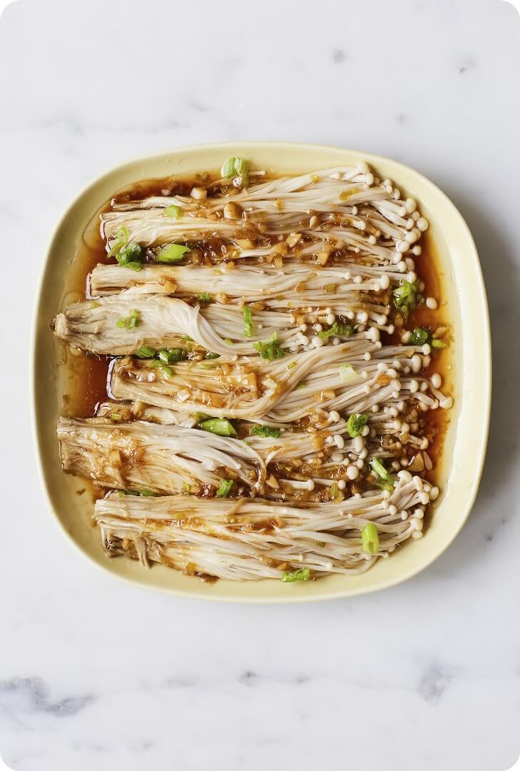 Sweet Soy Enoki Mushrooms